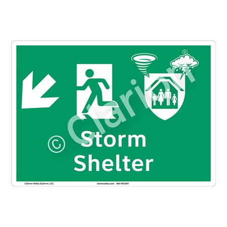 Storm Shelter Sign (F1303-)|Aluminum 10" X 7" |ANSI Signs|Sign for Public Buildings